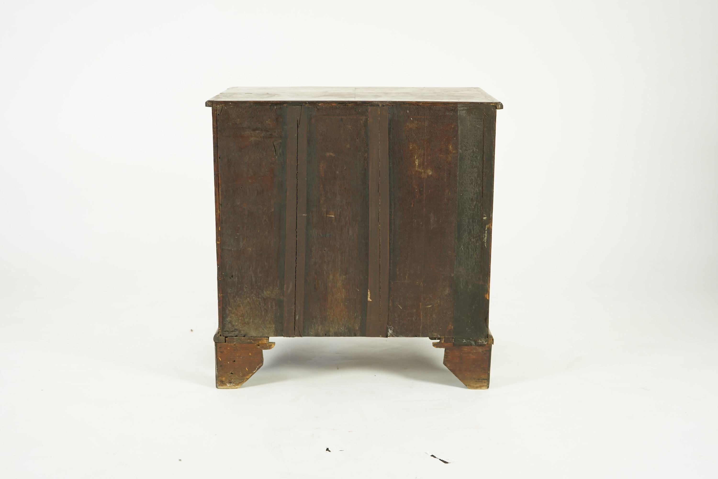 A small George I feather banded walnut chest